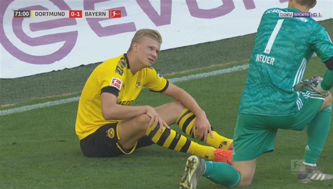 خروج هالاند مصابا في مباراة بايرن ميونخ ودورتموند