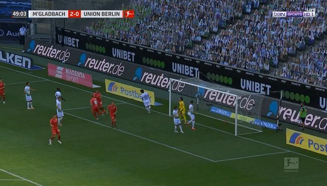 هدف يونيون برلين الاول في مرمي مونشنجلادباخ بتعليق حفيظ دراجي