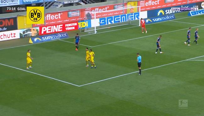هدف بوروسيا دورتموند الثالث في مرمي بادربورن سانشو