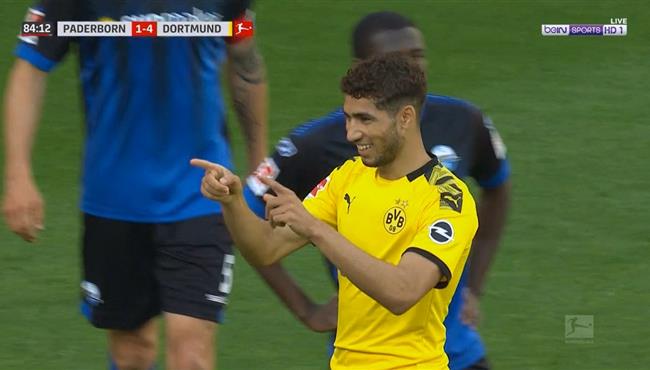 هدف اشرف حكيمي في مرمي بادربورن بالدوري الالماني