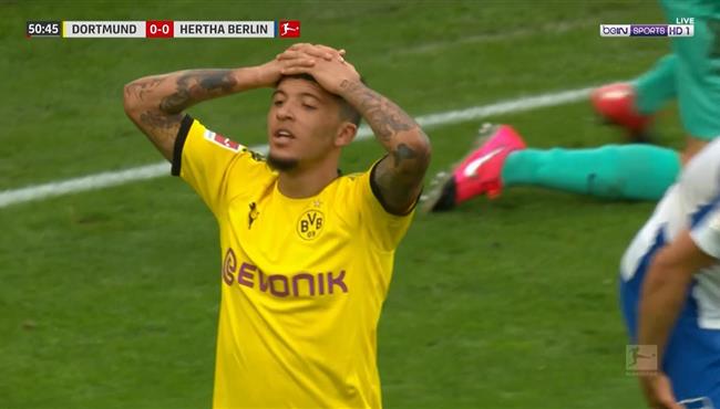 سانشو يهدر فرصة هدف محقق امام هيرتا برلين بالدوري الالماني