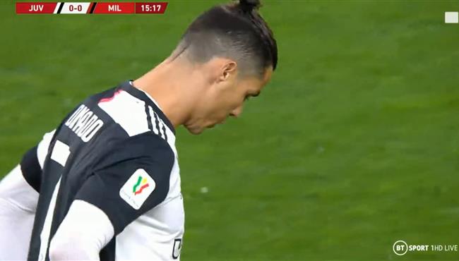 كريستيانو رونالدو يهدر ركلة جزاء امام ميلان في كاس ايطاليا