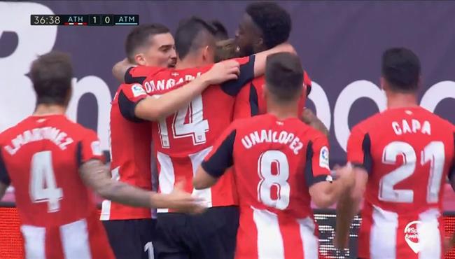 هدف اتلتيك بلباو الاول في مرمي اتلتيكو مدريد بالدوري الاسباني