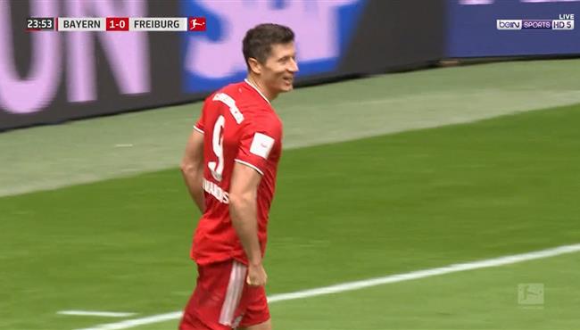 هدف ليفاندوفسكي في مرمي فرايبورج بالدوري الالماني