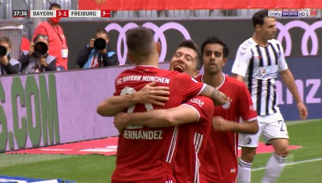 هدف ليفاندوفسكي الثاني في مرمي فرايبورج 3 1 الدوري الالماني