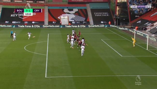 هدف كريستال بالاس الرائع من ركله حرة امام بورنموث في الدوري الانجليزي