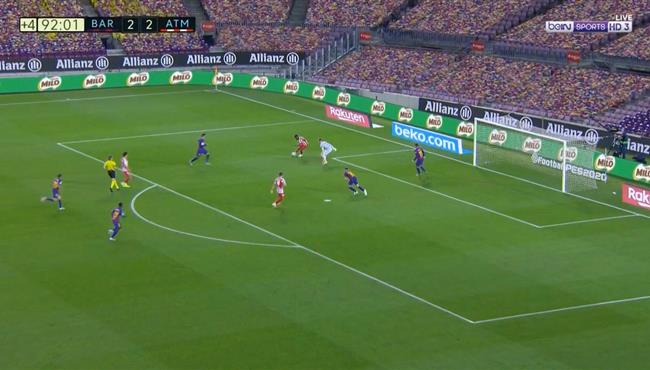 ليمار يهدر فرصة هدف فوز اتلتيكو مدريد علي برشلونة في الوقت القاتل