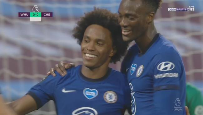 هدف ويليان الاول في مرمي وست هام بالدوري الانجليزي