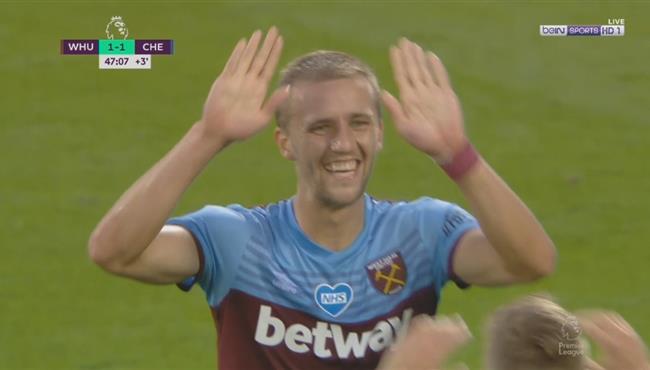 هدف تعادل وست هام مع تشيلسي 1 1 الدوري الانجليزي