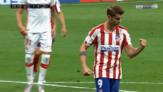 هدف الفارو موراتا الاول في مرمي ريال مايوركا بالدوري الاسباني