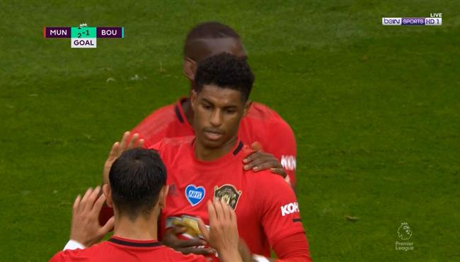 هدف مانشستر يونايتد الثاني في مرمي بورنموث راشفورد