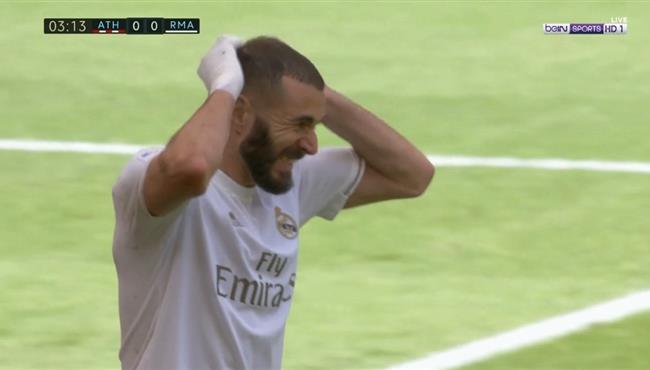 كريم بنزيما يهدر هدف مؤكد لريال مدريد امام اتلتيك بلباو