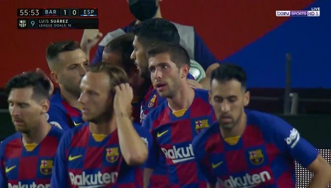 هدف فوز برشلونة علي اسبانيول 1 0 تعليق حفيظ دراجي