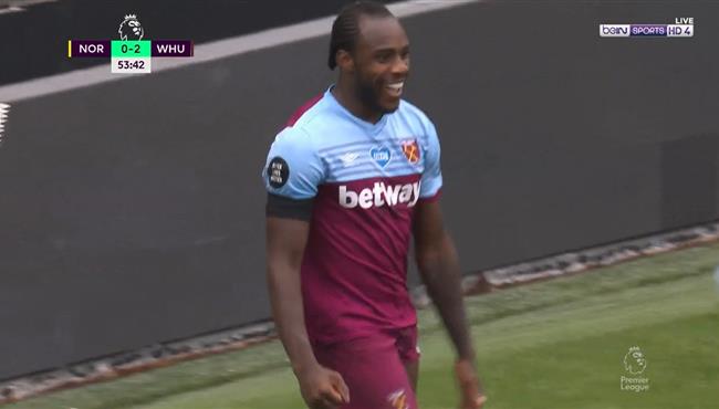 سوبر هاتريك ميشيل أنطونيو في مباراة وست هام ونوريتش سيتي