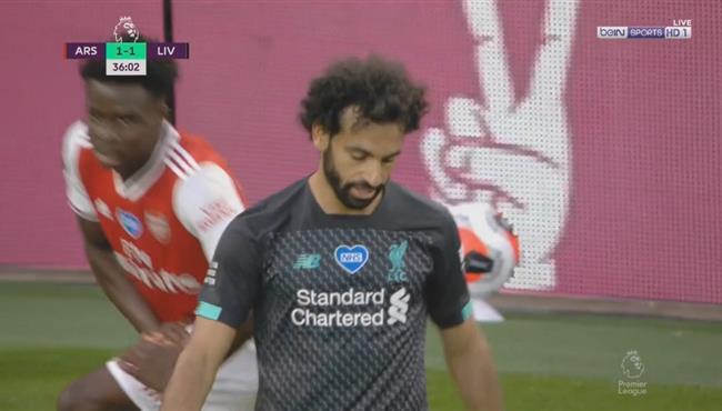 محمد صلاح يهدر فرصه لليفربول امام ارسنال في الدوري الانجليزي