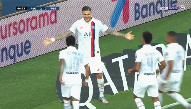 على طريقة ميسي وسواريز ايكاردي ونيمار يسجلان الهدف الثالث امام بيفيرين