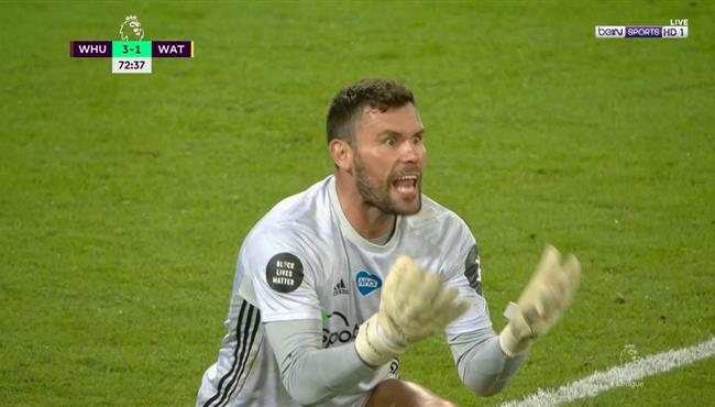 تصدي بن فوستر الرائع في مباراة وست هام وواتفورد بالدوري الانجليزي