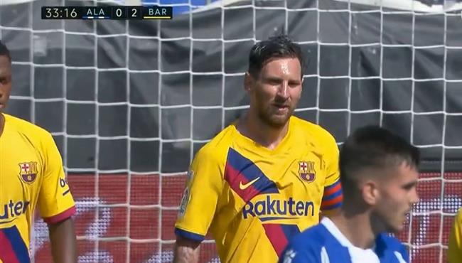 هدف ميسي الاول في مرمي الافيس بالدوري الاسباني
