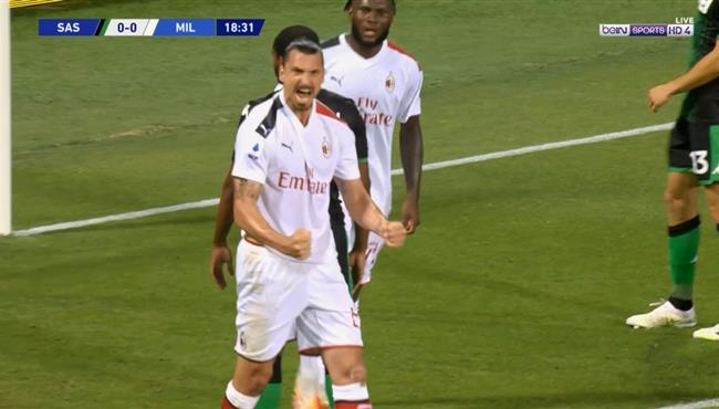 هدف ابراهيموفيتش الاول في مرمي ساسولو بالدوري الايطالي