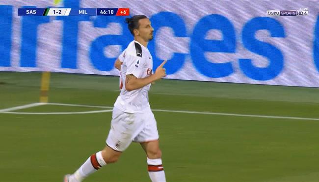 هدف ابراهيموفيتش الثاني في مرمي ساسولو بالدوري الايطالي