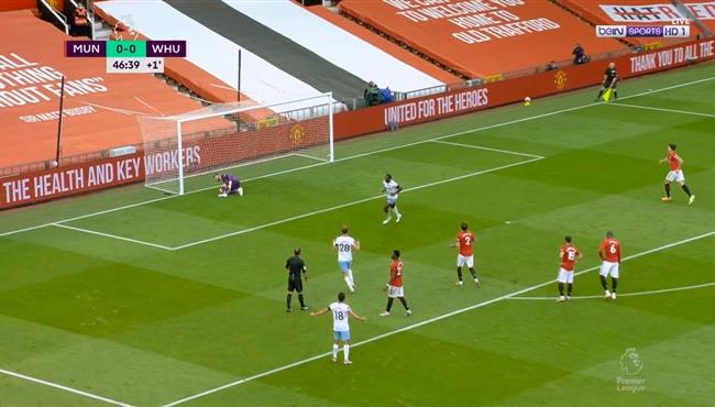 هدف وست هام الاول في مرمي مانشستر يونايتد بعد تصرف غريب من بوجبا