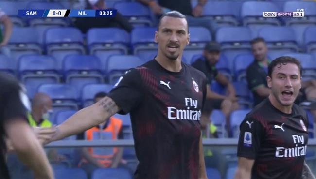 هدف ابراهيموفيتش الاول في مرمي سامبدوريا بالدوري الايطالي