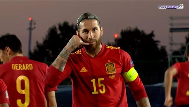 هدف راموس الاول في مرمي اوكرانيا بدوري الامم الاوروبية