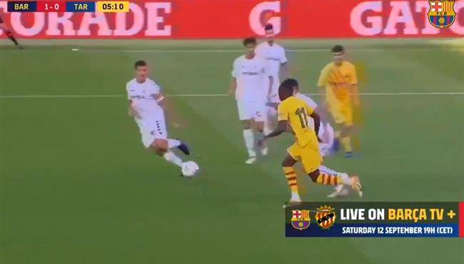 هدف برشلونة الاول في مرمي خيمناستيك عثمان ديمبلي