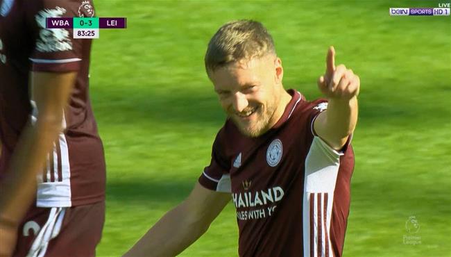 هدف جيمي فاردي الثاني في مرمي وست بروميتش بالدوري الانجليزي