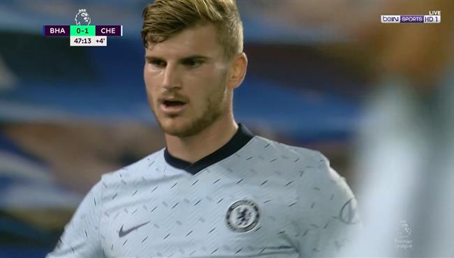 تصدي حارس برايتون يحرم تيمو فيرنر من تسجيل هدف ثاني لتشيلسي