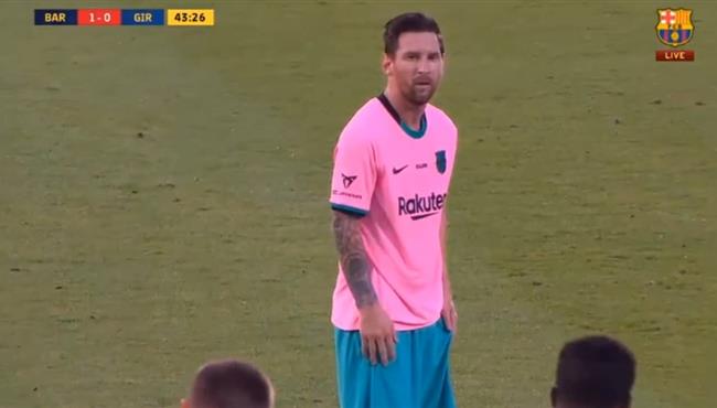 حارس جيرونا يحرم ميسي من تسجيل هدف رائع لبرشلونة