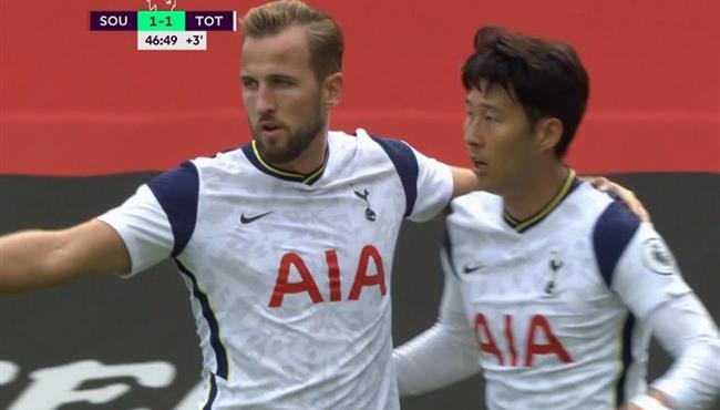 سوبر هاتريك سون في مباراة توتنهام وساوثهامبتون اسيست هاري كين