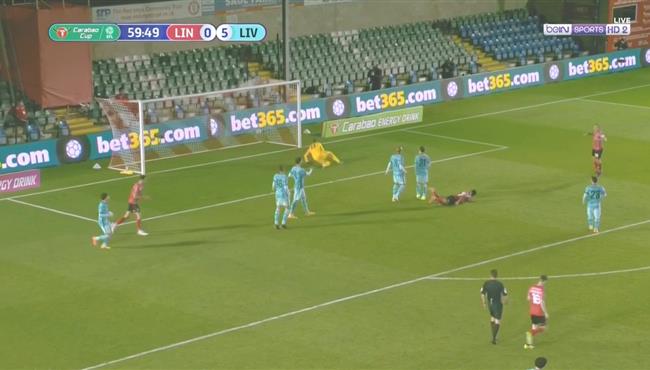 هدف لينكولن سيتي الاول فى مرمي ليفربول 1 5 كاس رابطة الدوري الانجليزي