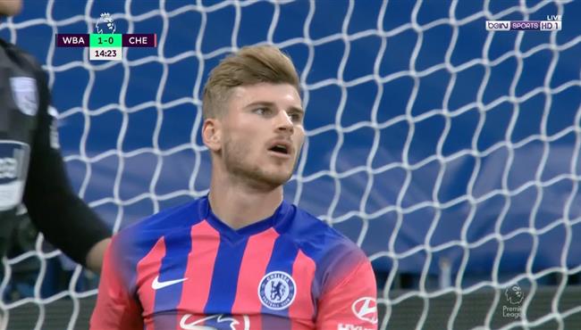 العارضة تحرم تيمو فيرنر من تسجيل هدف التعادل لتشيلسي امام وست بروميتش