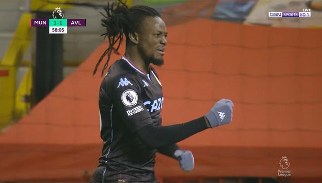 هدف تعادل استون فيلا امام مانشستر يونايتد 1 1 الدوري الانجليزي