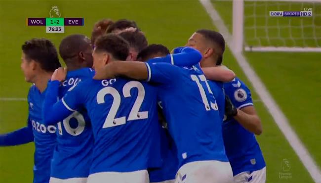 اهداف مباراة ايفرتون وولفرهامبتون 2 1 الدوري الانجليزي