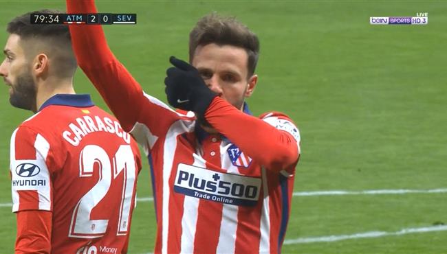 هدف اتلتيكو مدريد الثاني في مرمي اشبيلية ساؤول