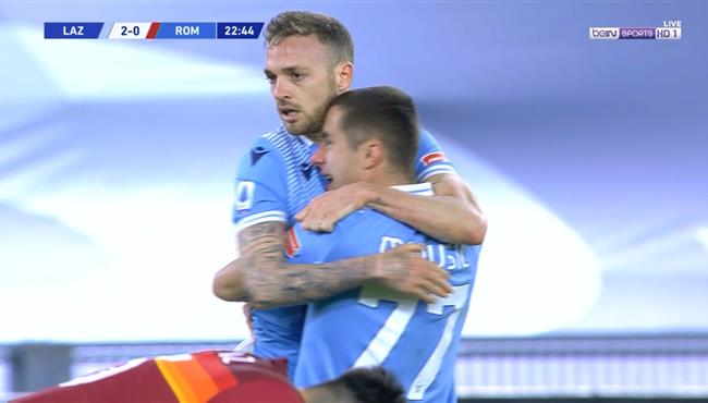 هدف لاتسيو الثاني في مرمي روما 2 0 الدوري الايطالي