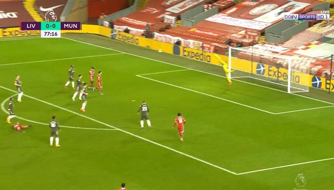 تصدي دي خيا الرائع لصاروخية تياجو الكانتارا في مباراة ليفربول ومانشستر يونايتد