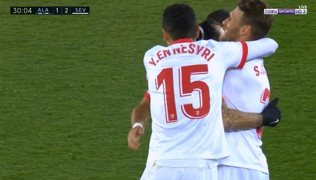 اهداف مباراة اشبيلية وديبورتيفو الافيس 2 1 الدوري الاسباني