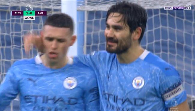 هدف جوندوجان فى مرمي استون فيلا بالدوري الانجليزي