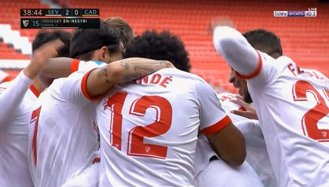 اهداف مباراة اشبيلية وقادش 3 0 الدوري الاسباني