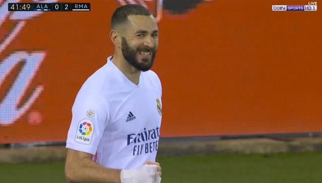 هدف كريم بنزيما الاول في مرمي ديبورتيفو الافيس بالدوري الاسباني