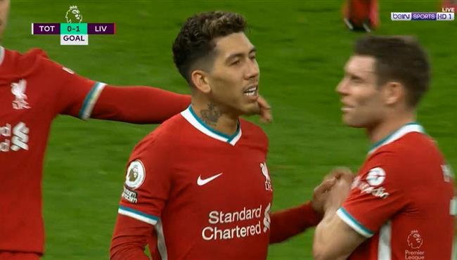 هدف ليفربول الاول فى مرمي توتنهام فيرمينو