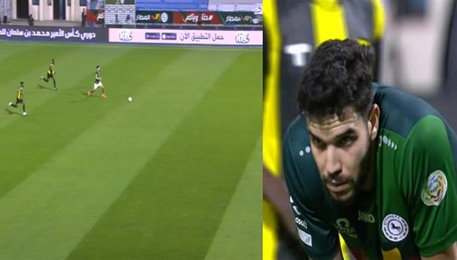ازارو يهدر انفراد تام من منتصف الملعب في مباراة الاتحاد والاتفاق