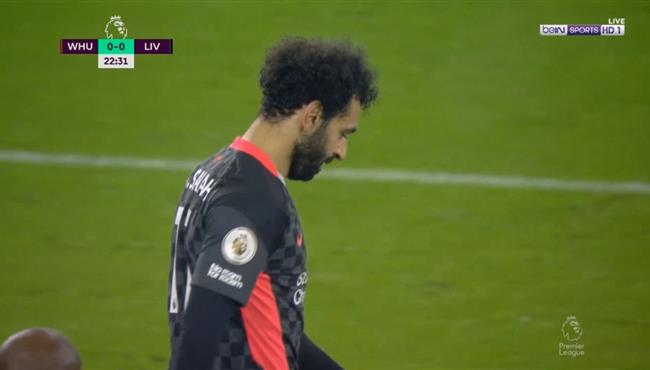 اول فرصة لمحمد صلاح علي مرمي وست هام بالدوري الانجليزي