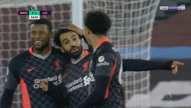 هدف محمد صلاح الاول الرائع في مرمي وست هام