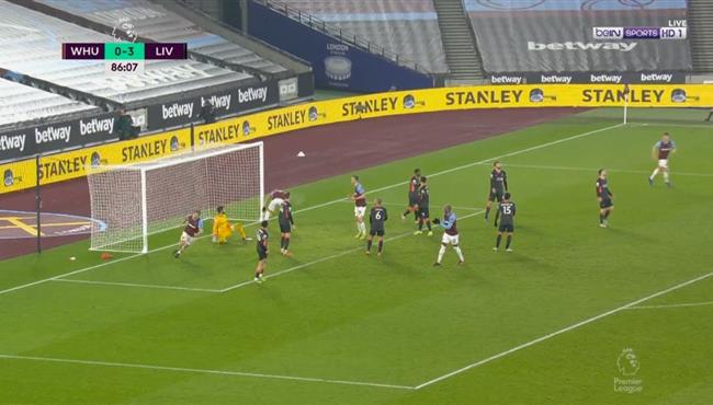 هدف وست هام في مرمي ليفربول بالدوري الانجليزي