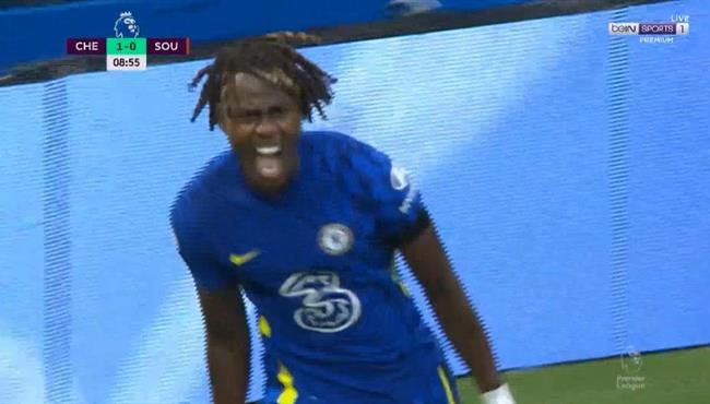 هدف تشيلسي الاول في مرمي ساثهامبتون بالدوري الانجليزي