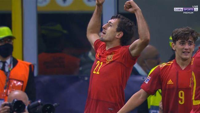 هدف اسبانيا الاول في مرمي فرنسا اويارزابال